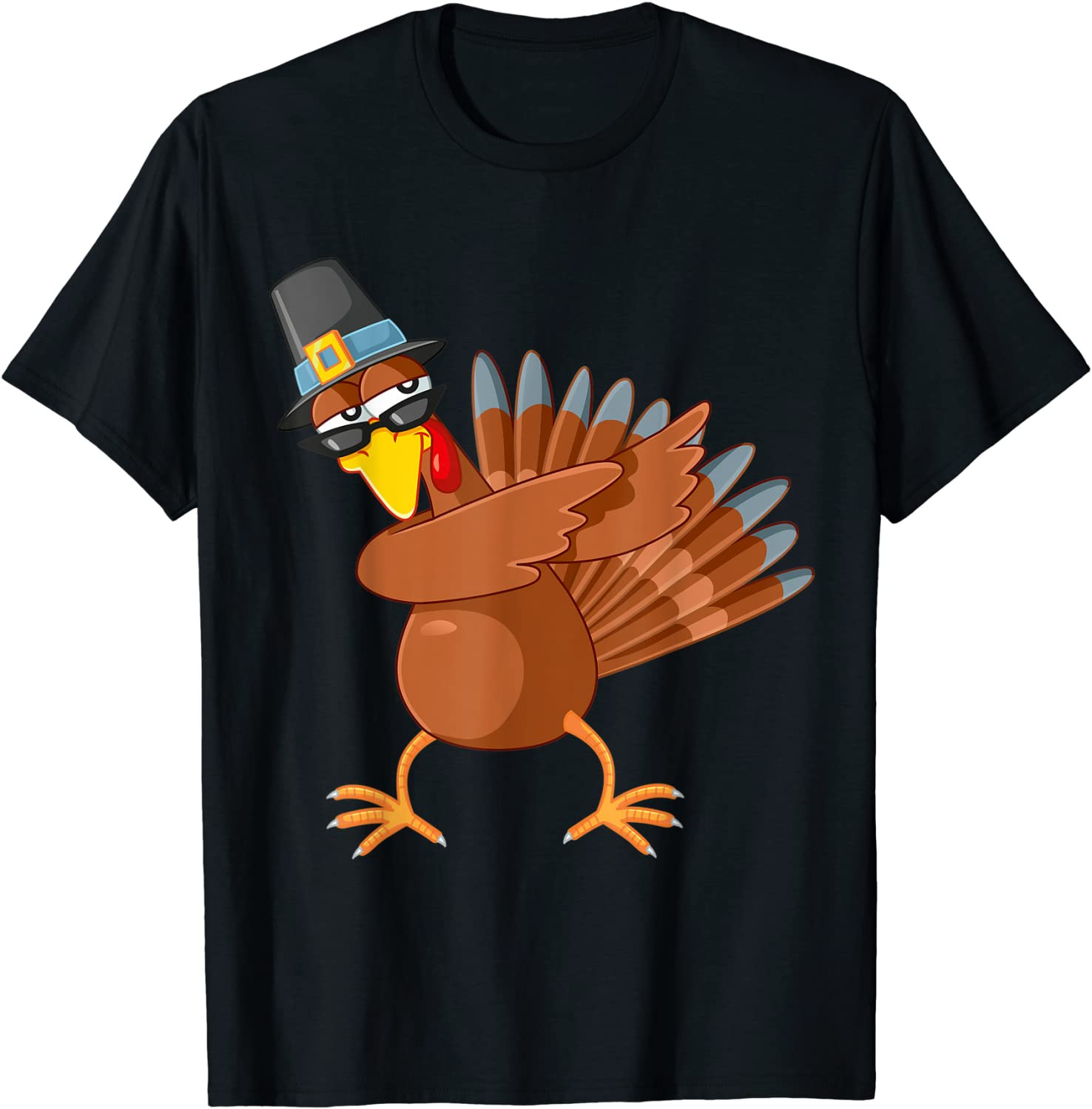 Thanksgiving Pilgrim Boys Girls Costume Cool Turkey Dabbing T-Shirt