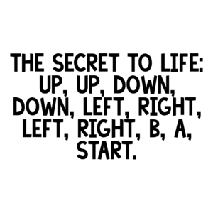 The secret to life: up, up, down, down, left, right, left, right, b, a, start.