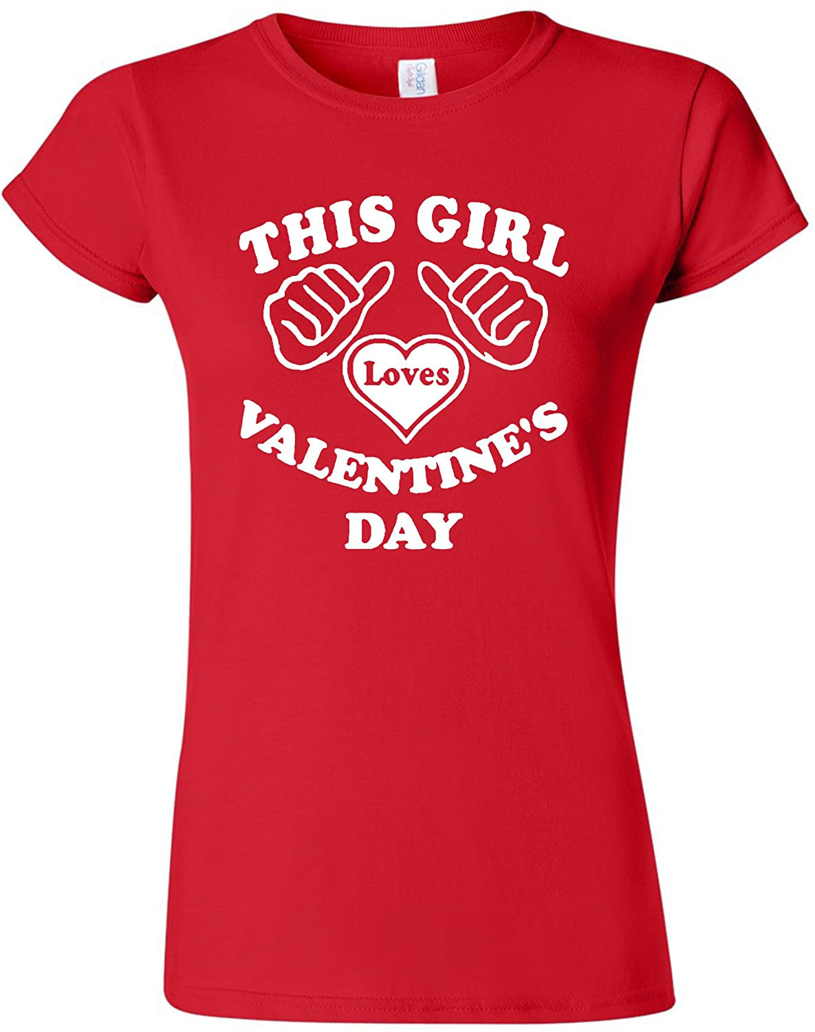 This Girl Loves Valentine's Day Red Womens Junior T-Shirt
