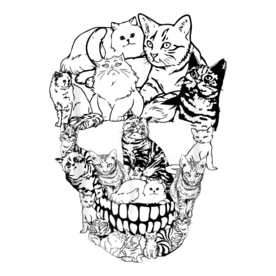 Cat Skull Shirt - Kitty Skeleton Halloween Costume Skull Cat T-Shirt