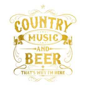 Country Music And Beer That's Why I'm Here Funny Vintage T-Shirt