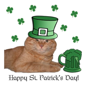 Cute Orange Kitty Cat St. Patricks