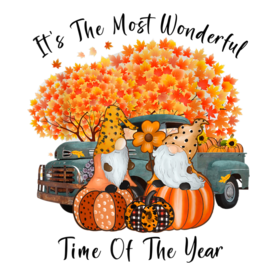 Funny Gnomes Pumpkin Truck Autumn Fall Happy Thanksgiving T-Shirt