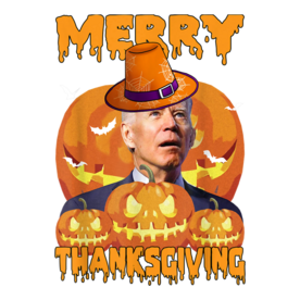 Funny Joe Biden Merry Thanksgiving Confused Happy Halloween T-Shirt