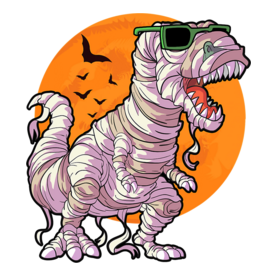 Funny Mummy Dinosaur Halloween Shirt For Men Boys Dino Lover Long Sleeve T-Shirt