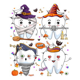 Funny Trick Or Teeth Denstist Halloween Costume Dental Squad T-Shirt