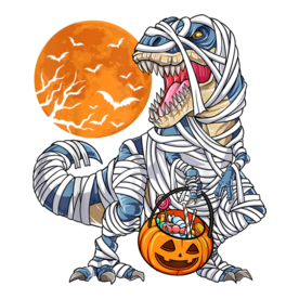 Halloween Shirts For Boys Men Dinosaur T Rex Mummy Pumpkin T-Shirt