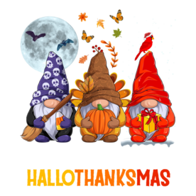 Halloween Thanksgiving Christmas Happy HalloThanksMas Gnomes Long Sleeve T-Shirt