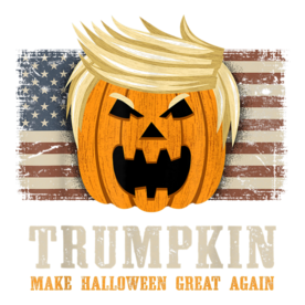 Halloween Trumpkin Vintage US Flag Funny Trump T-Shirt