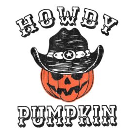Howdy Pumpkin Funny Vintage Western Country Halloween T-Shirt