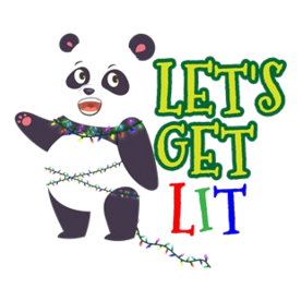 LIT Funny Panda Christmas Let's Get LI