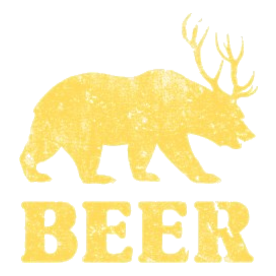 Vintage Yellow Bear+Deer=Beer