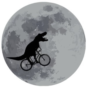 T-Rex - Tyrannosaurus rex bicycle moon