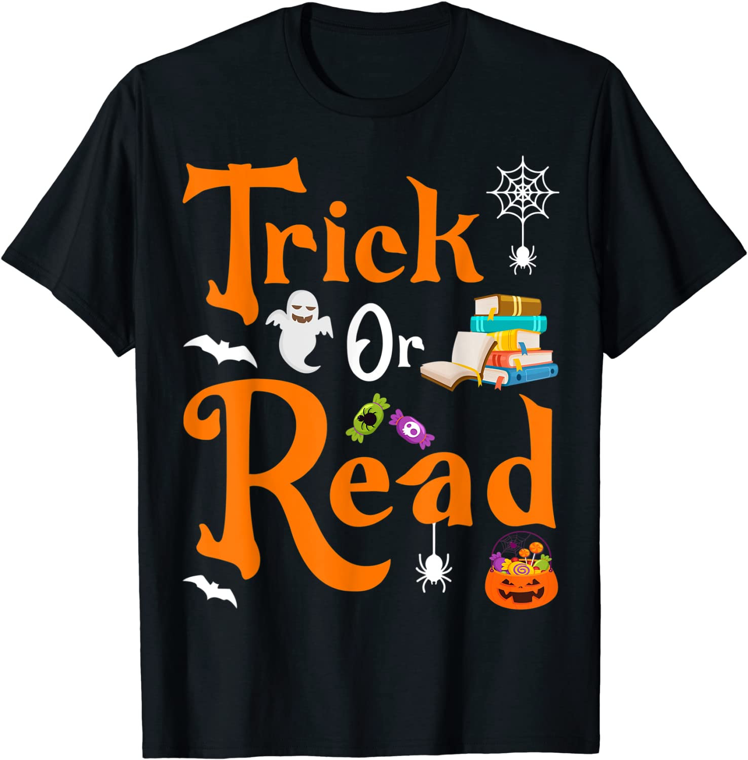 Trick Or Read Halloween Books Reading Lover Reader T-Shirt