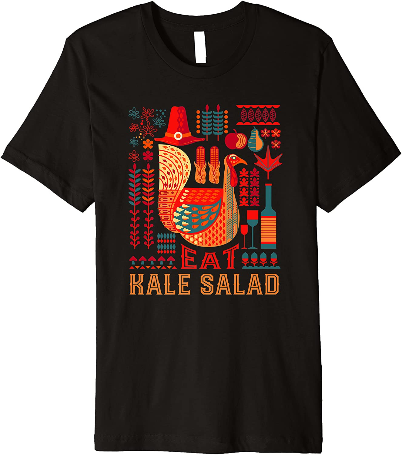 Turkey Eat Kale Salad Thanksgiving Comfort Food Black Friday T-Shirt