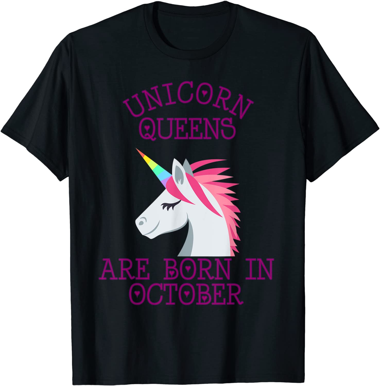 Unicorn Queens Are Born In October Halloween Birthday T T-Shirt