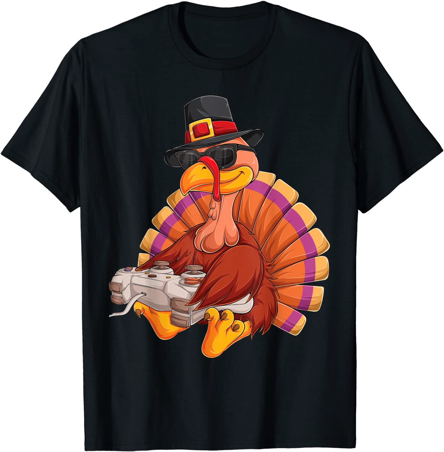 Video Game Thanksgiving Turkey Gamer Boys Kids T-Shirt