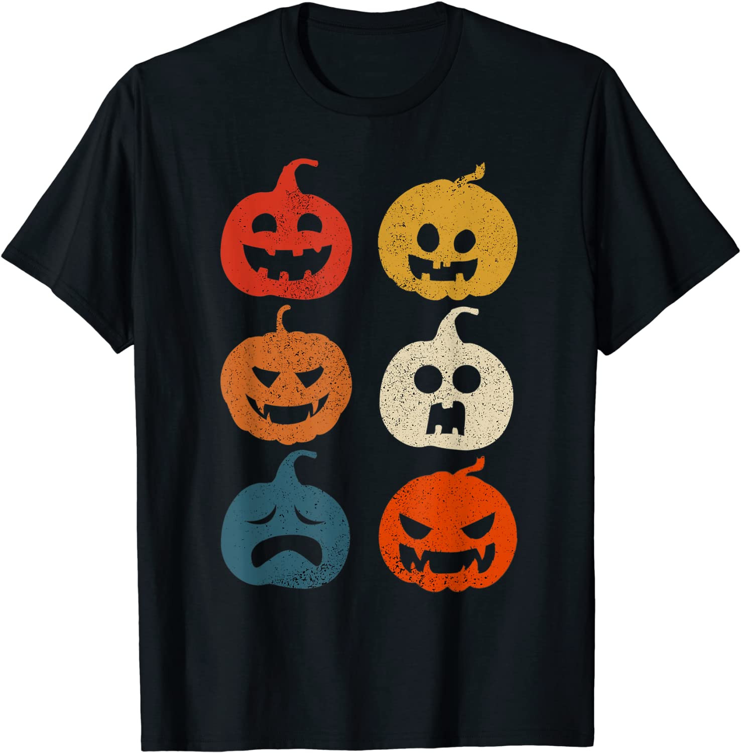 Vintage Pumpkin Halloween Jack-O-Lantern Retro Style T-Shirt