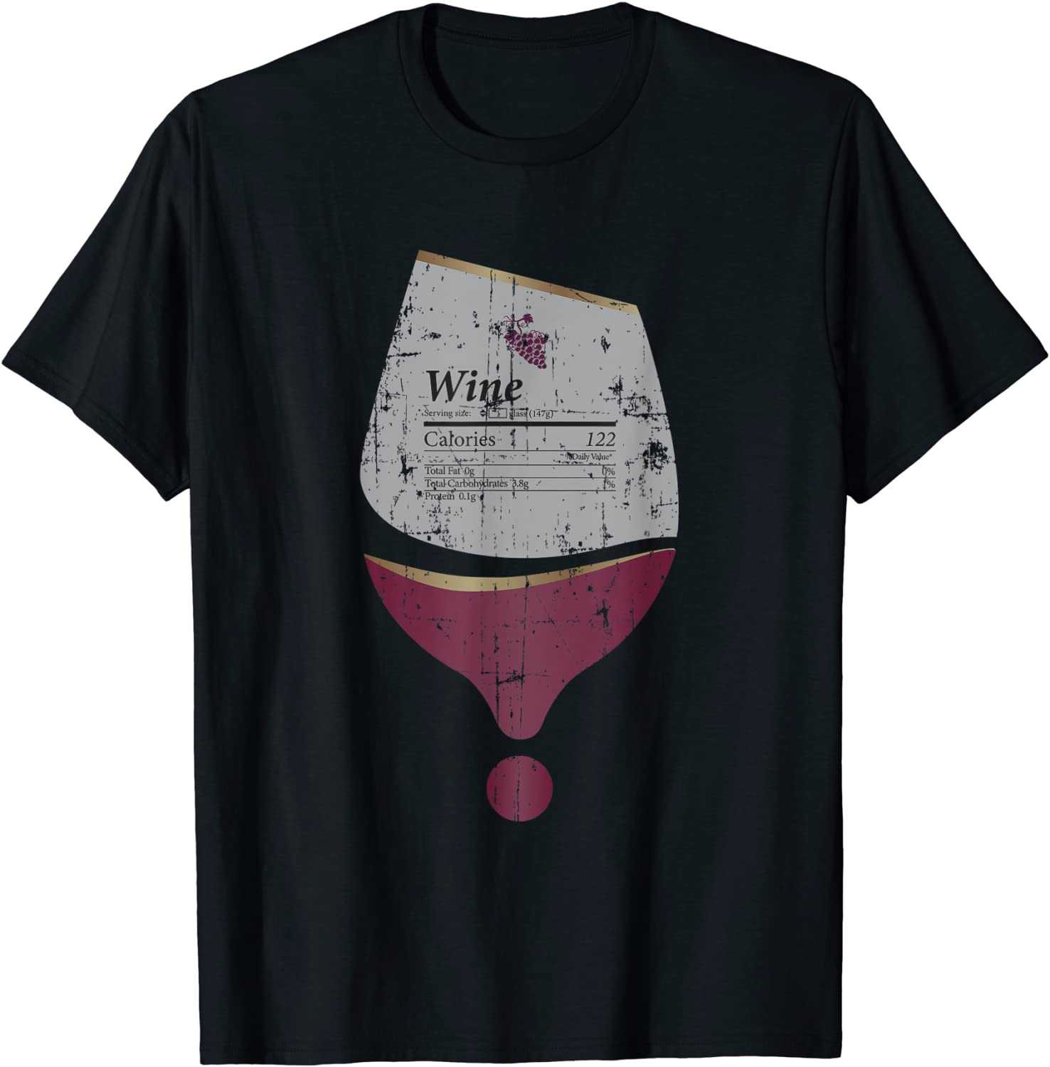 Wine Nutrition Facts Thanksgiving Gift Drinking Costume T-Shirt