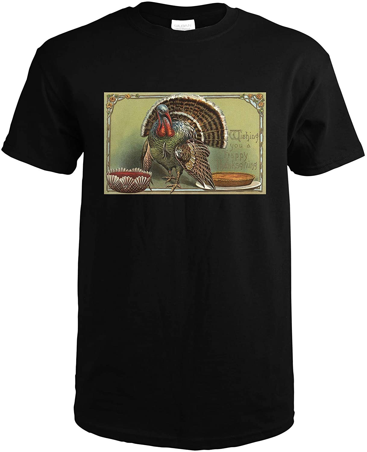 Wishing You A Happy Thanksgiving, Turkey By Punch And Pie (Premium T-Shirt