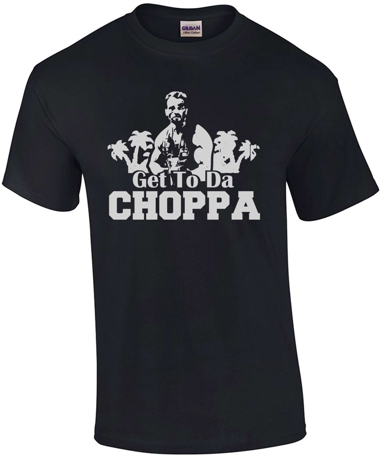 T-shirt Drôle Predator 'Get To Da Choppa' Vert - Taille Au Choix, Coton, Neuf Avec étiquettes