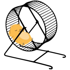 Lazy Hamster chilling on hamster wheel. Hamster